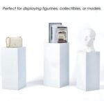 White Acrylic Display Pedestal Stand Set 3pcs