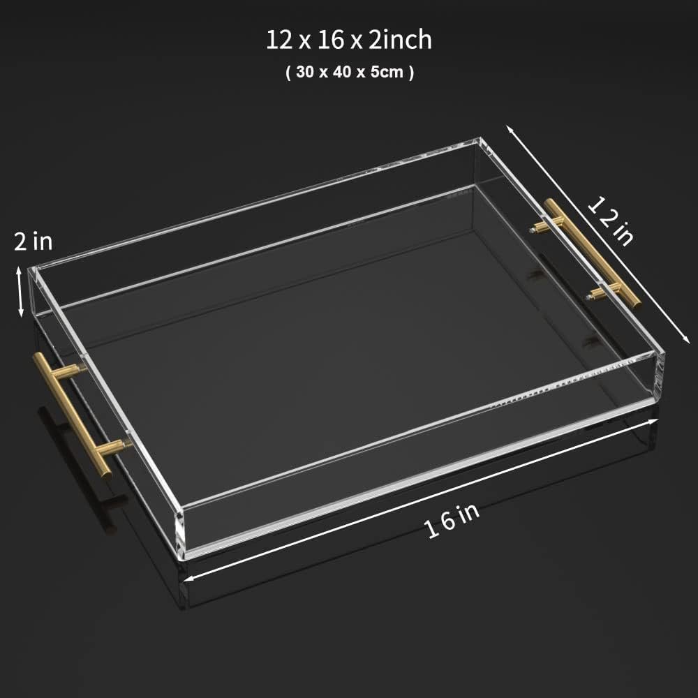 Premium Acrylic Serving Tray with Handles