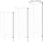 Clear Acrylic Display Pedestal Stand Set 3pcs