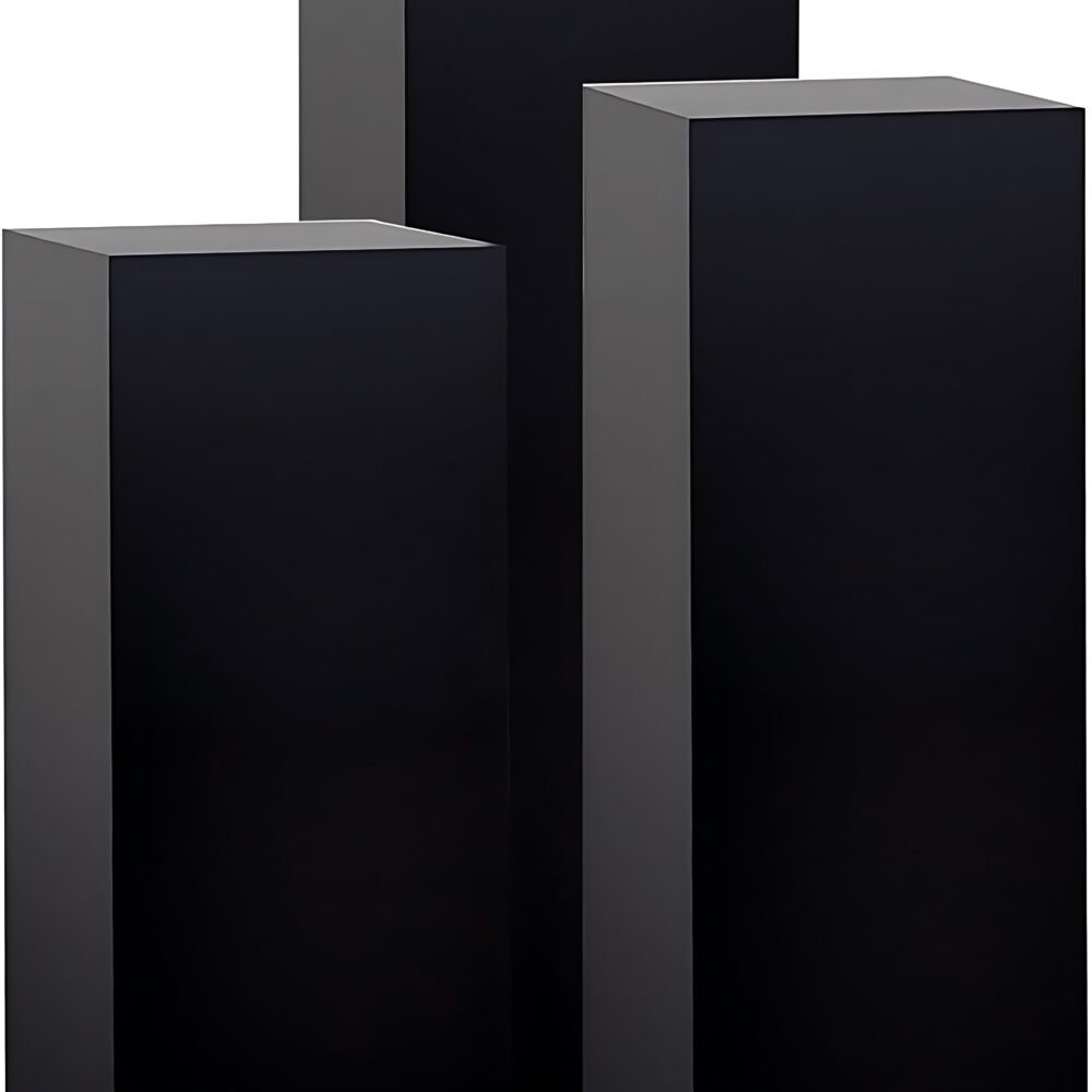 Black Acrylic Display Pedestal Stand Set 3pcs