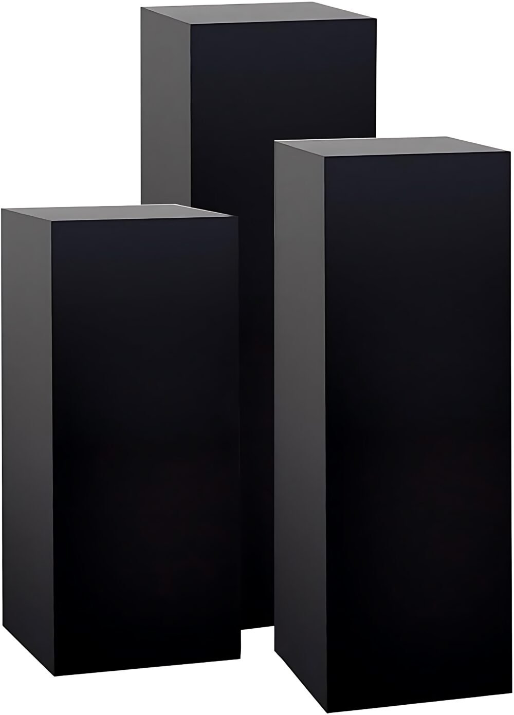 Black Acrylic Display Pedestal Stand Set 3pcs
