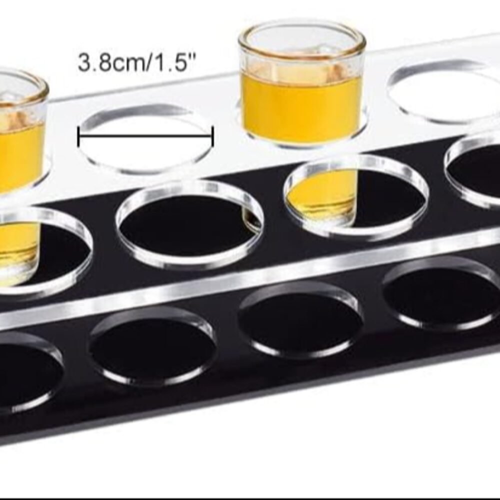 12 Hole Acrylic Short Glass Tray | Multi-Purpose Display and Storage Tray
