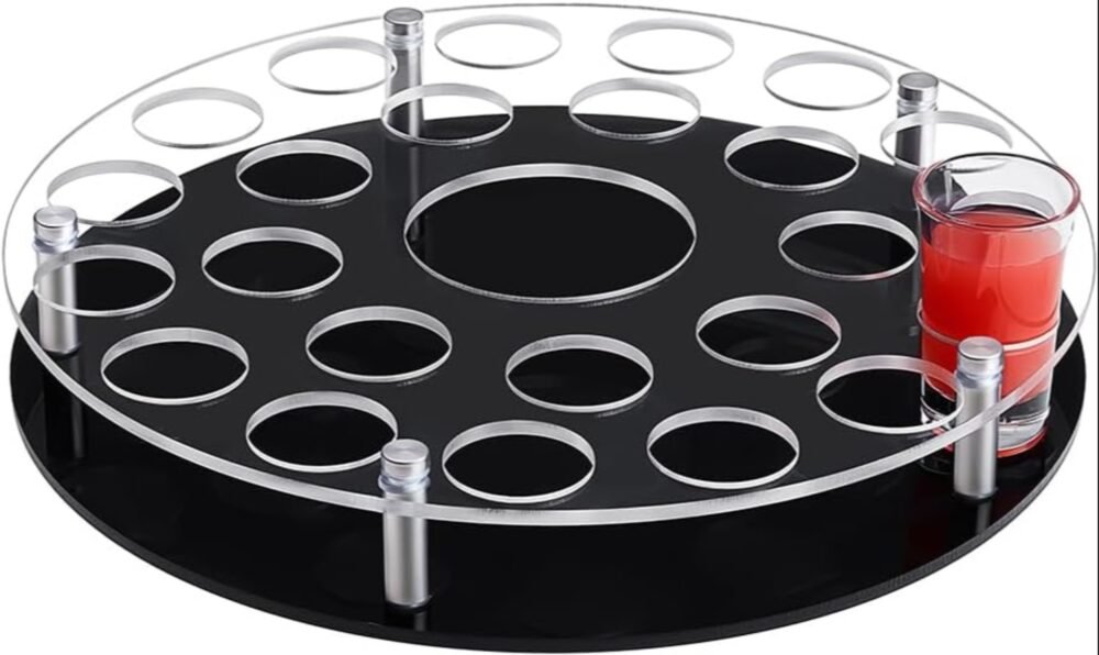 25 Hole Acrylic Short Glass Tray | Multi-Purpose Display and Storage Tray