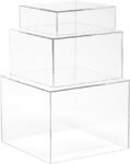 Clear Acrylic Dessert Display Risers Set 3pcs