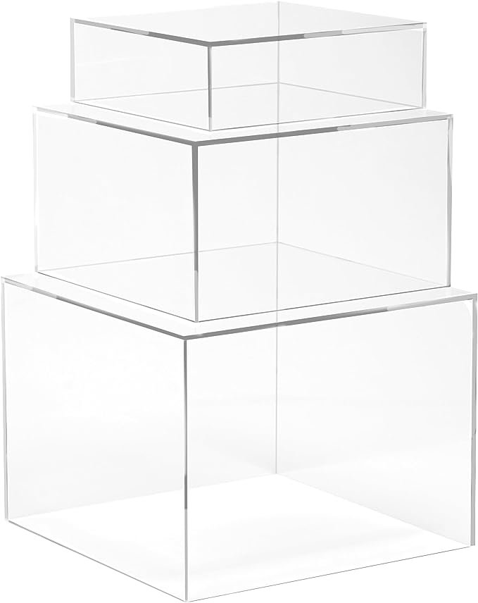 Clear Acrylic Dessert Display Risers Set 3pcs