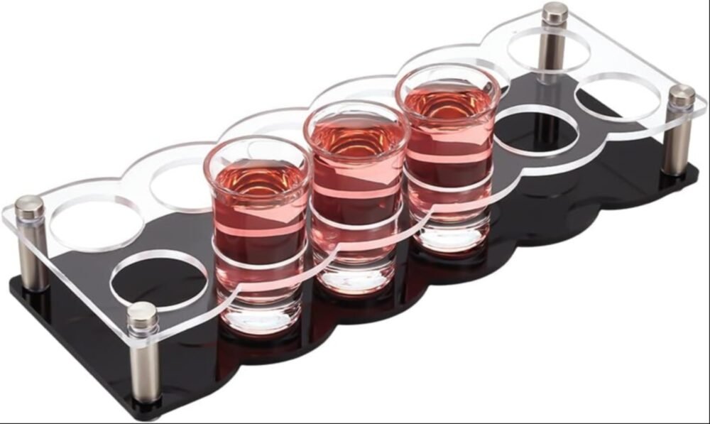 12 Hole Acrylic Short Glass Tray | Multi-Purpose Display and Storage Tray