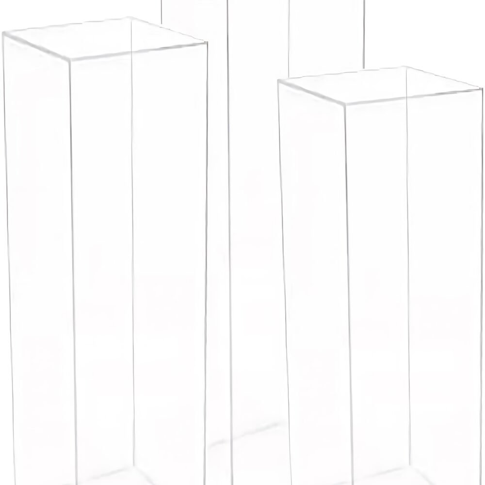 Clear Acrylic Display Pedestal Stand Set 3pcs