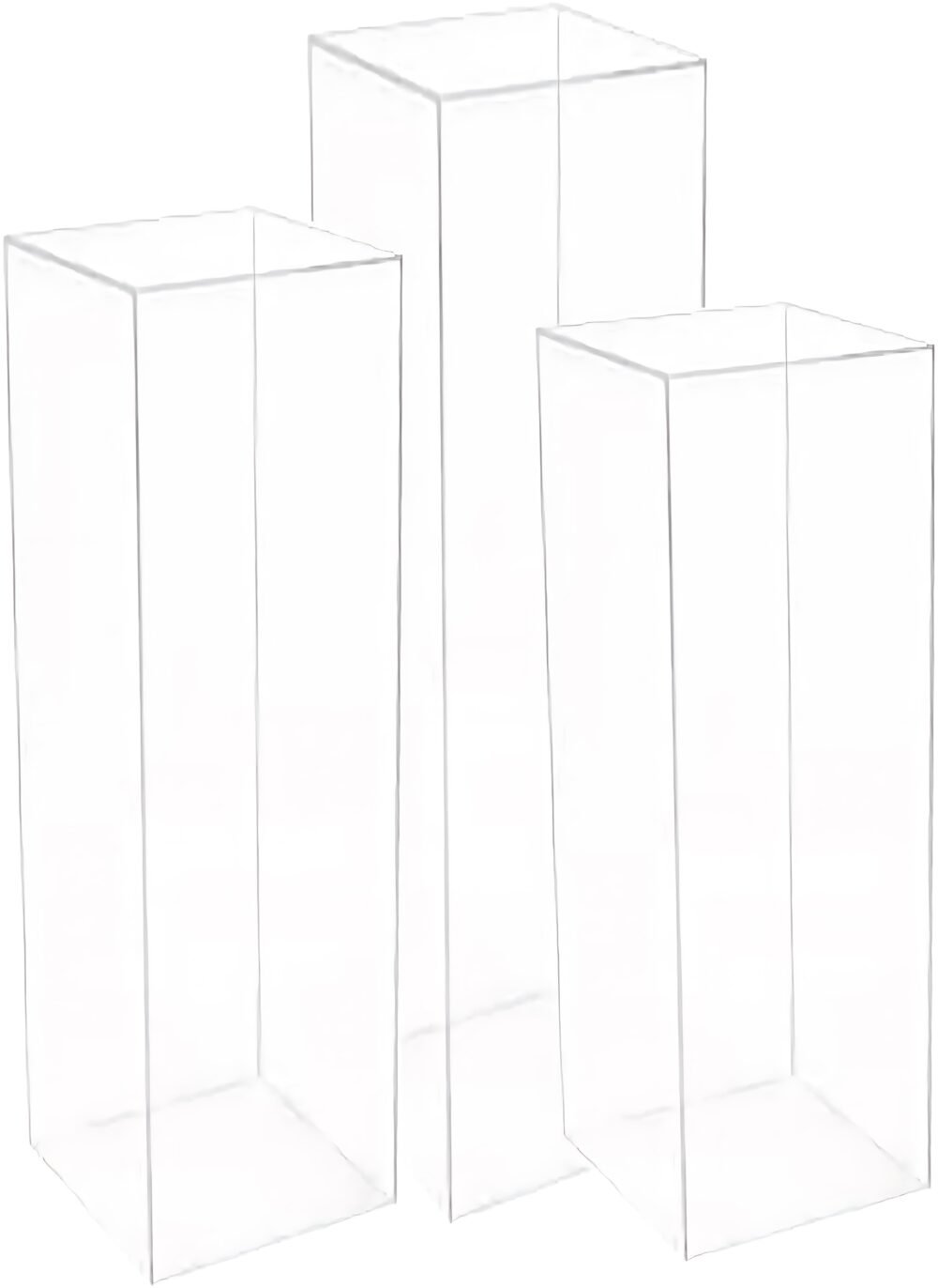 Clear Acrylic Display Pedestal Stand Set 3pcs