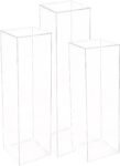 Clear Acrylic Display Pedestal Stand Set 3pcs