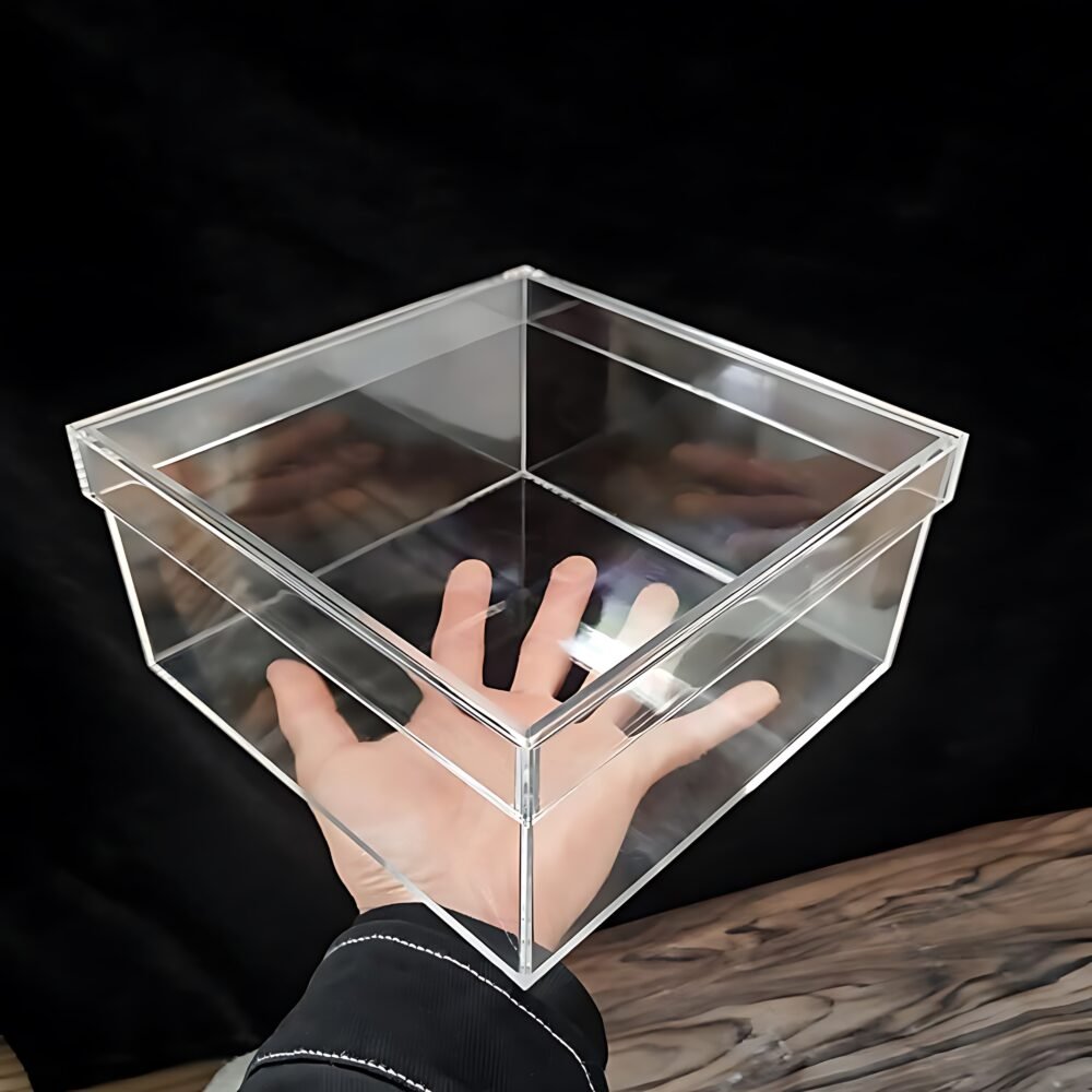 Luxury Clear Acrylic Gift Box with Satin Ribbon