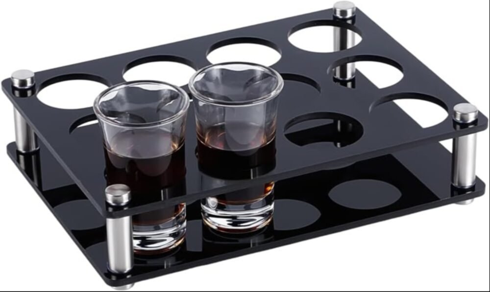 12 Hole Acrylic Short Glass Tray | Multi-Purpose Display and Storage Tray