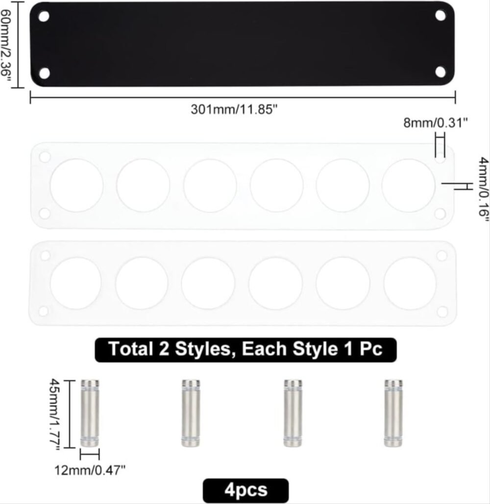 6 Hole Acrylic Short Glass Tray | Multi-Purpose Display and Storage Tray