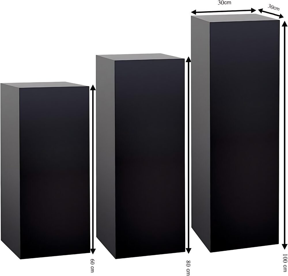 Black Acrylic Display Pedestal Stand Set 3pcs