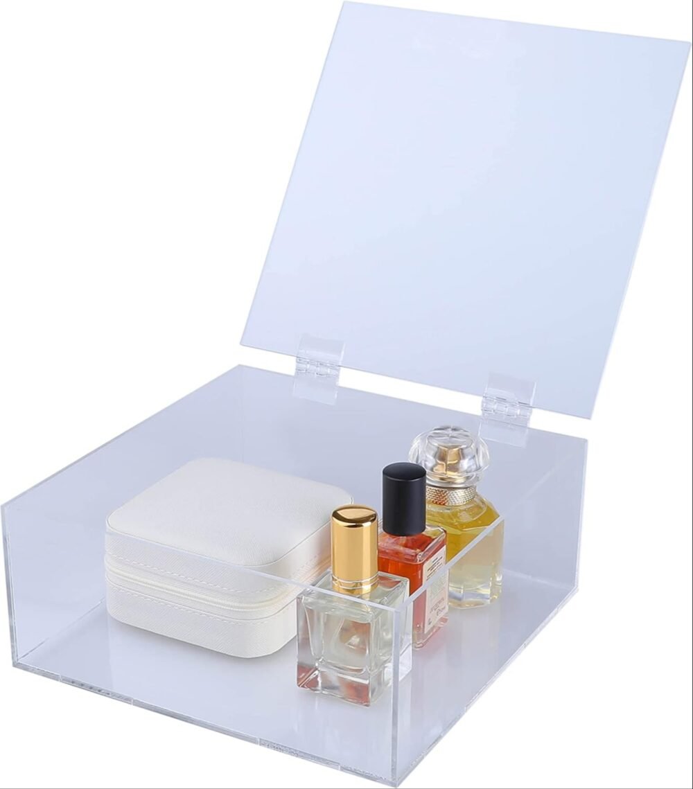 Premium Acrylic Storage Box with Hinged Lid