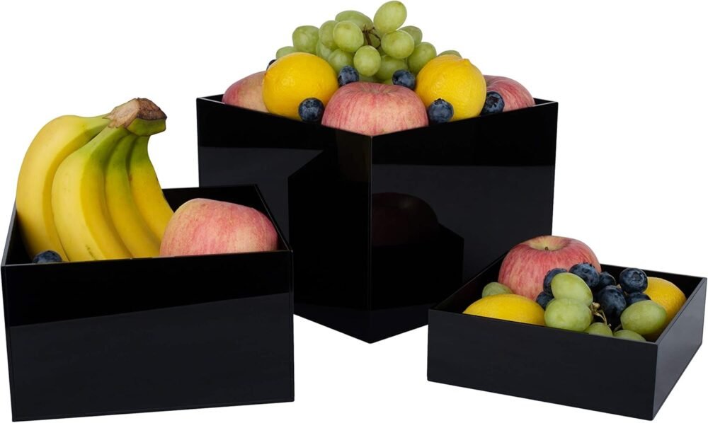 Clear Acrylic Dessert Display Risers Set 3pcs