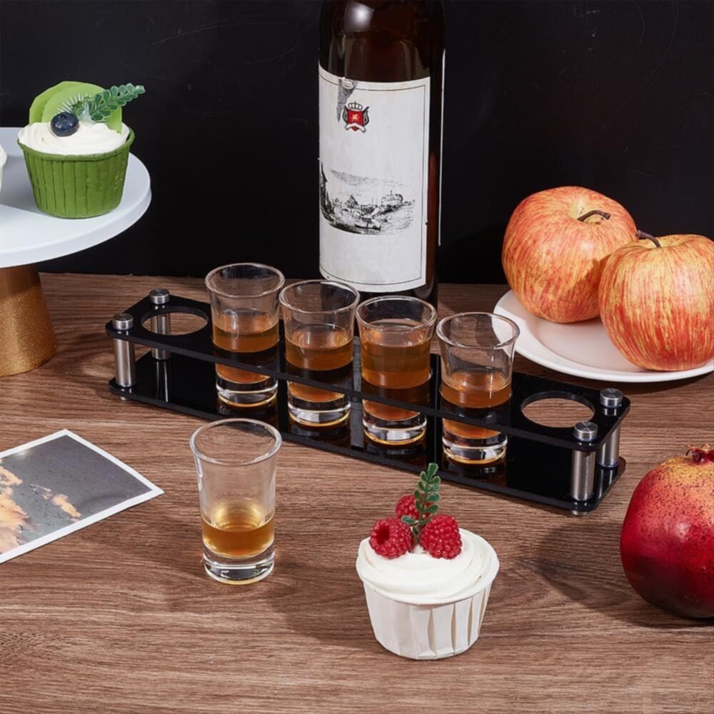 6 Hole Acrylic Short Glass Tray | Multi-Purpose Display and Storage Tray