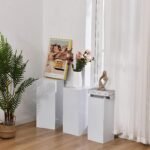 White Acrylic Display Pedestal Stand Set 3pcs