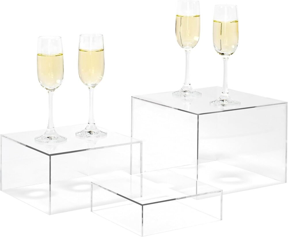 Clear Acrylic Dessert Display Risers Set 3pcs