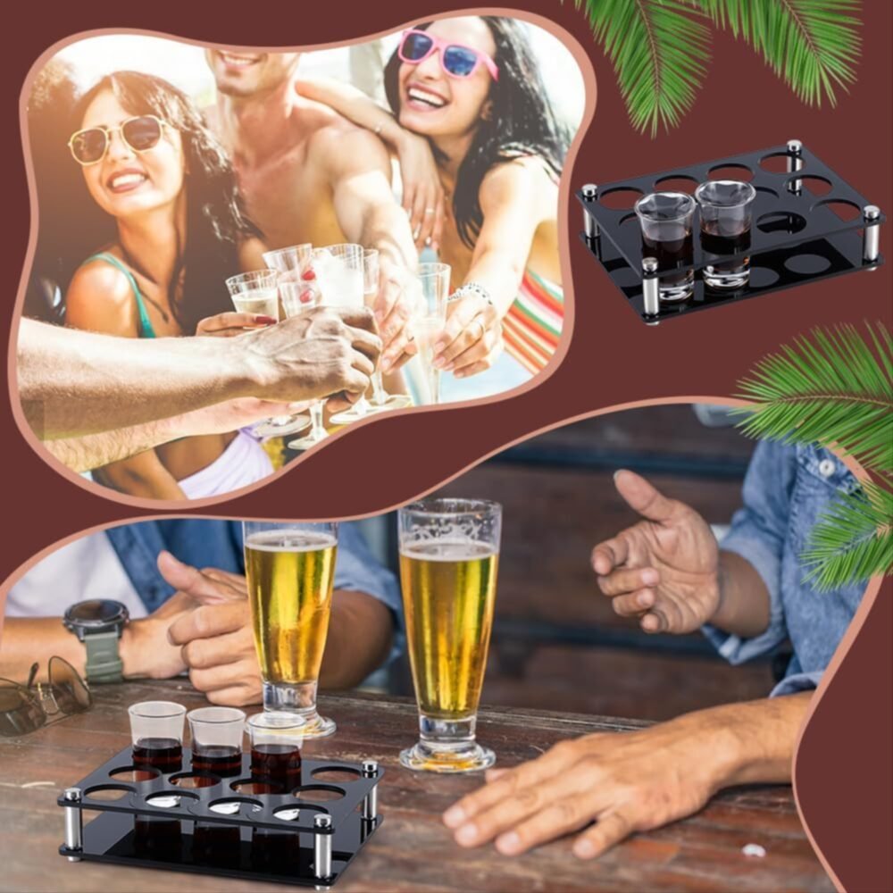 12 Hole Acrylic Short Glass Tray | Multi-Purpose Display and Storage Tray