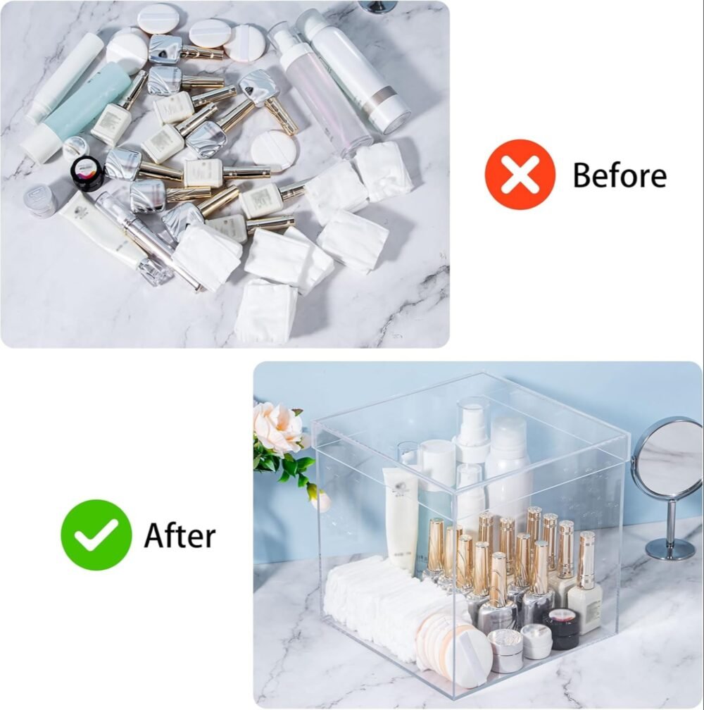 Premium Clear Acrylic Storage Box with Lid