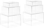 Clear Acrylic Dessert Display Risers Set 3pcs Double