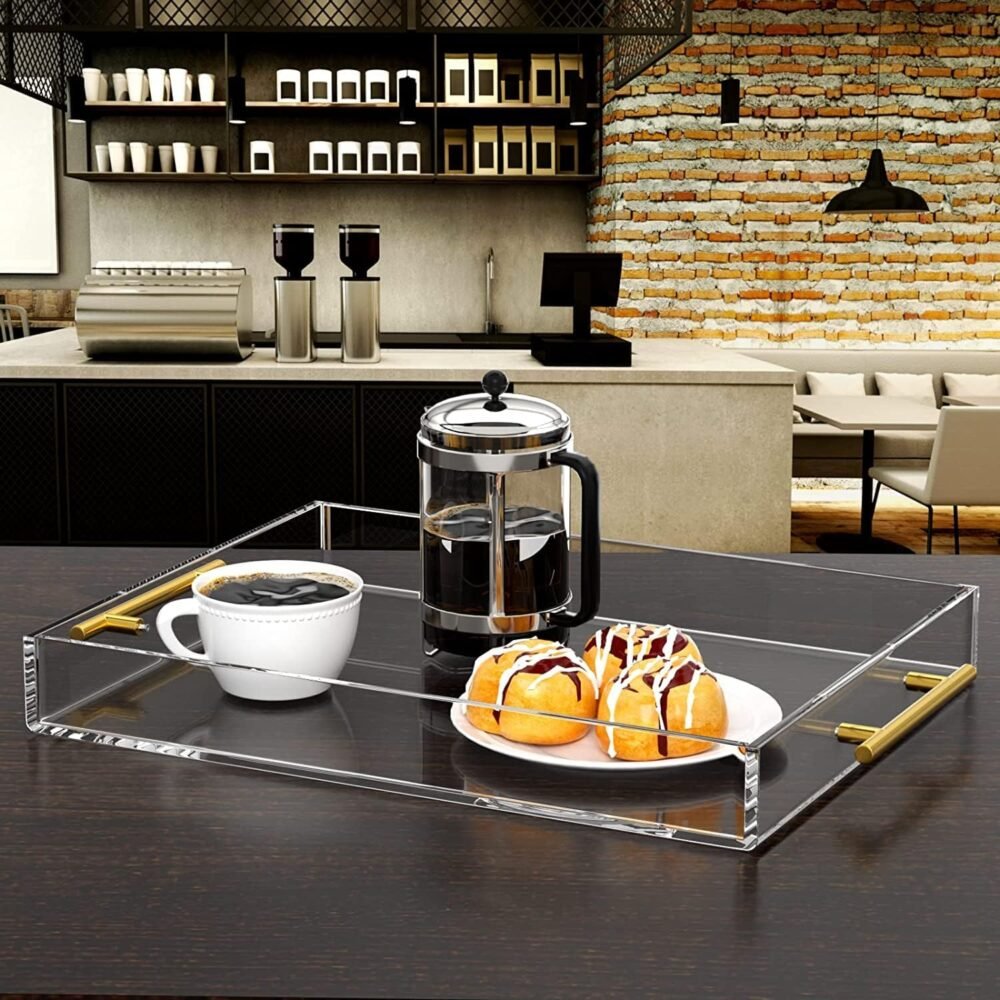 Premium Acrylic Serving Tray with Handles