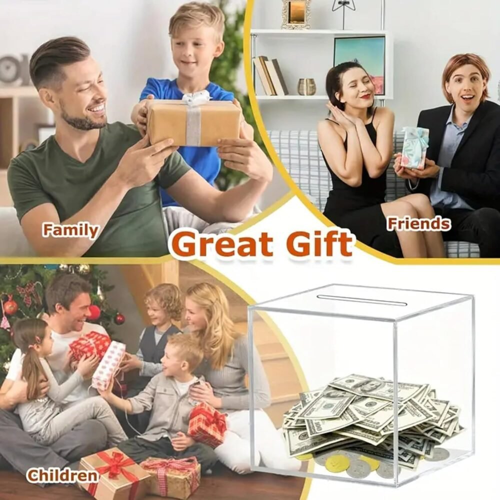 Clear Acrylic Kids Money Saving Box
