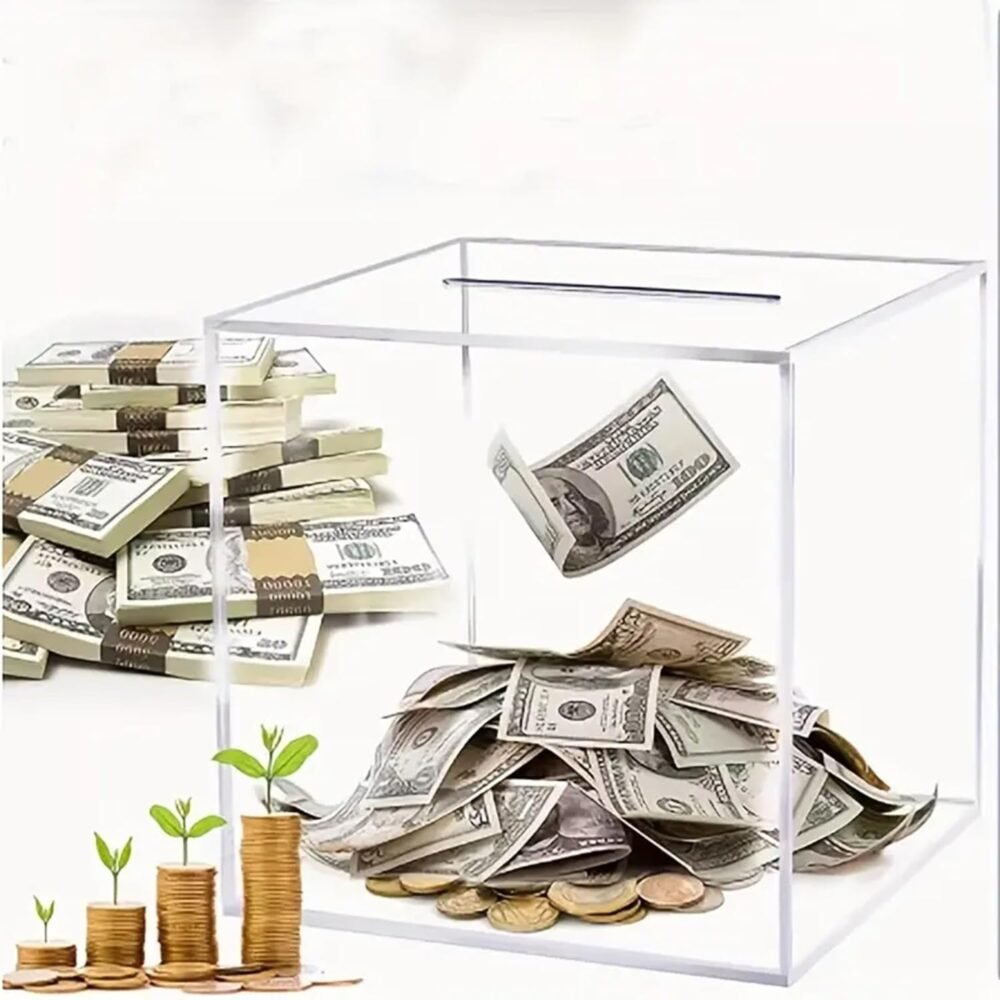 Clear Acrylic Kids Money Saving Box
