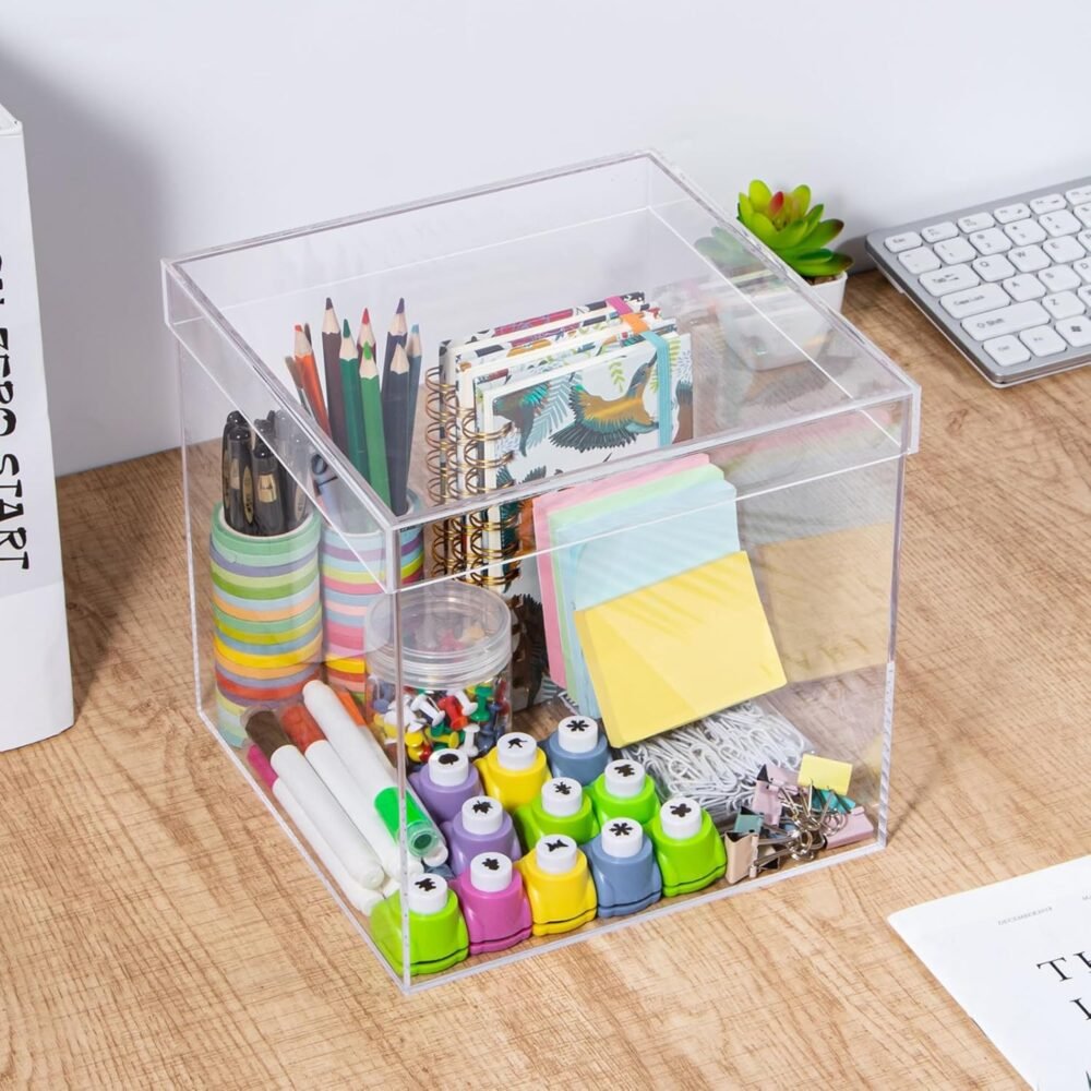 Premium Clear Acrylic Storage Box with Lid