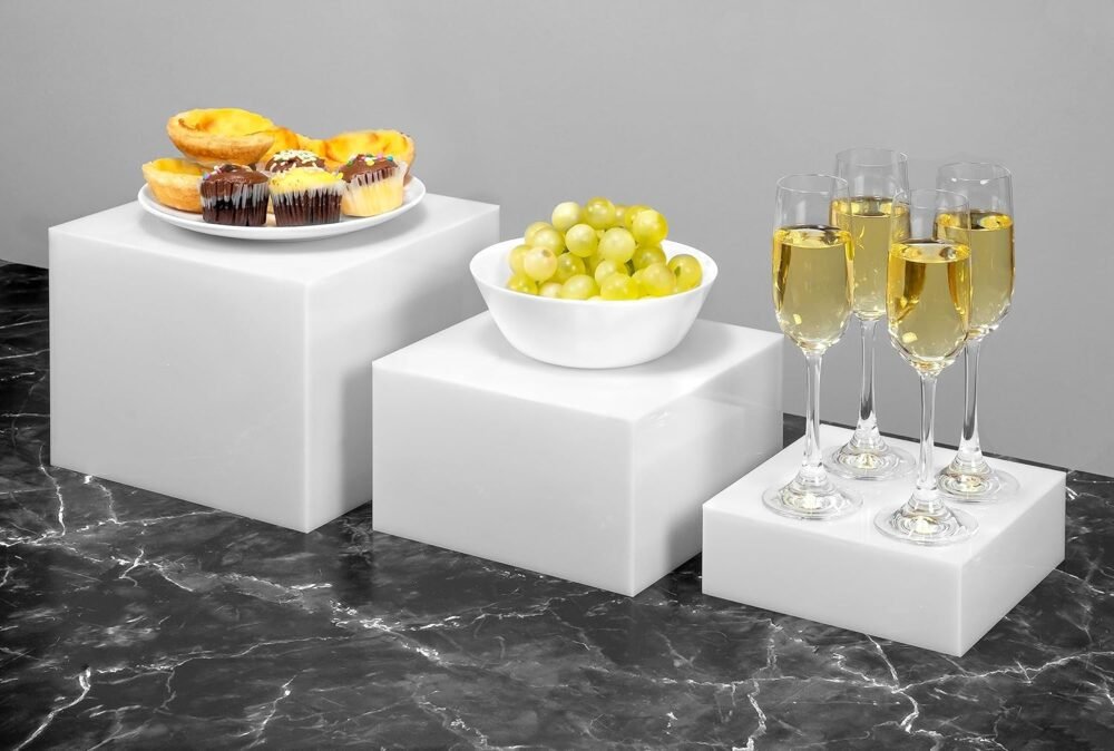 Clear Acrylic Dessert Display Risers Set 3pcs