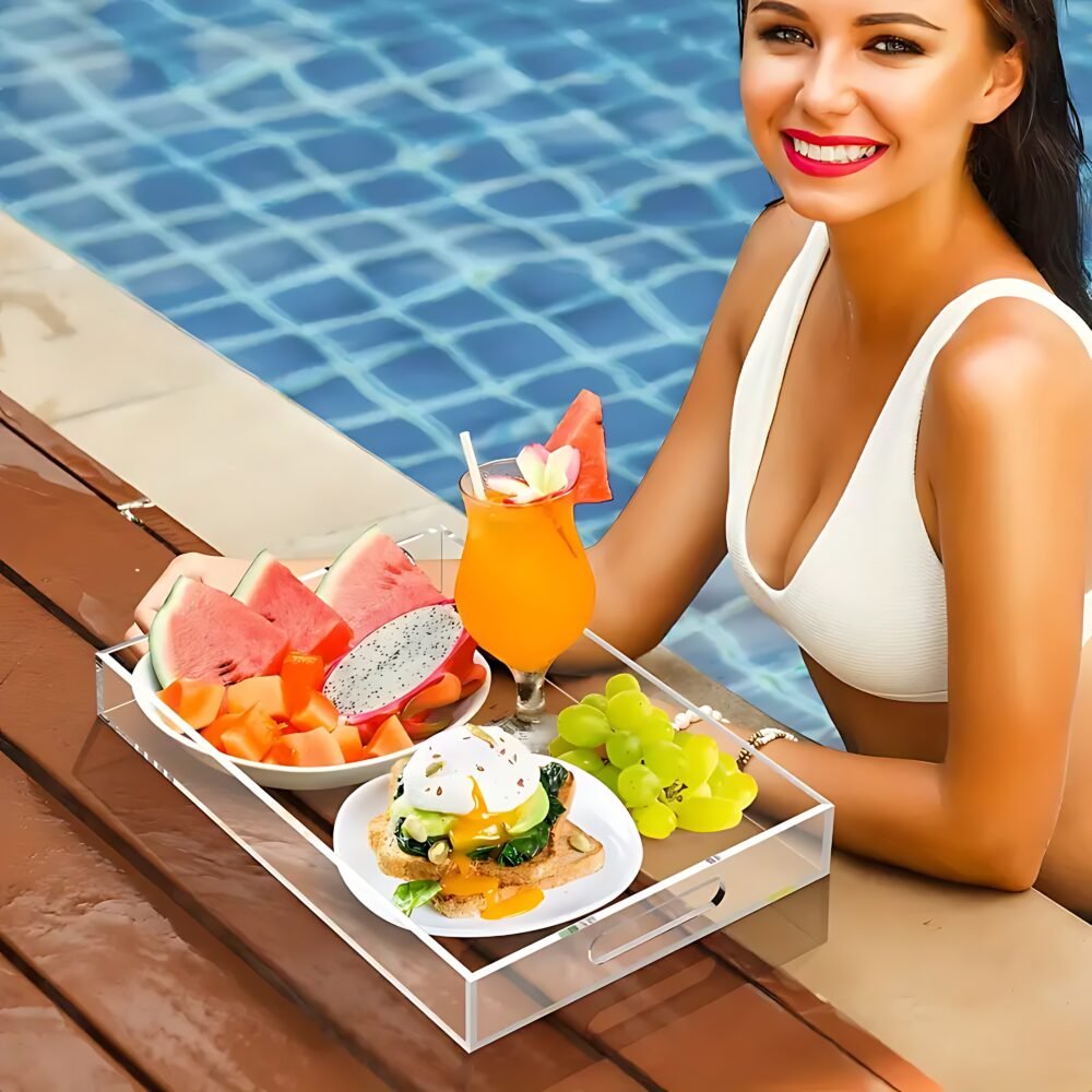 Premium Acrylic Serving Tray with Handles