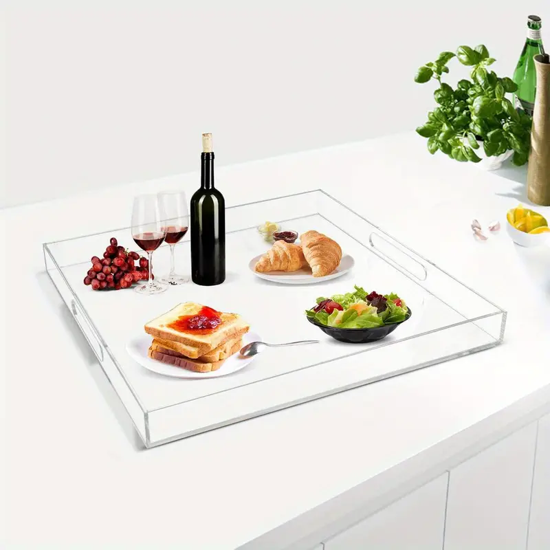 Premium Acrylic Serving Tray with Handles