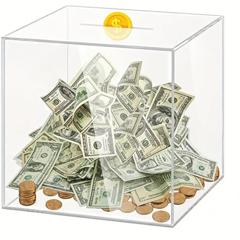 Clear Acrylic Kids Money Saving Box