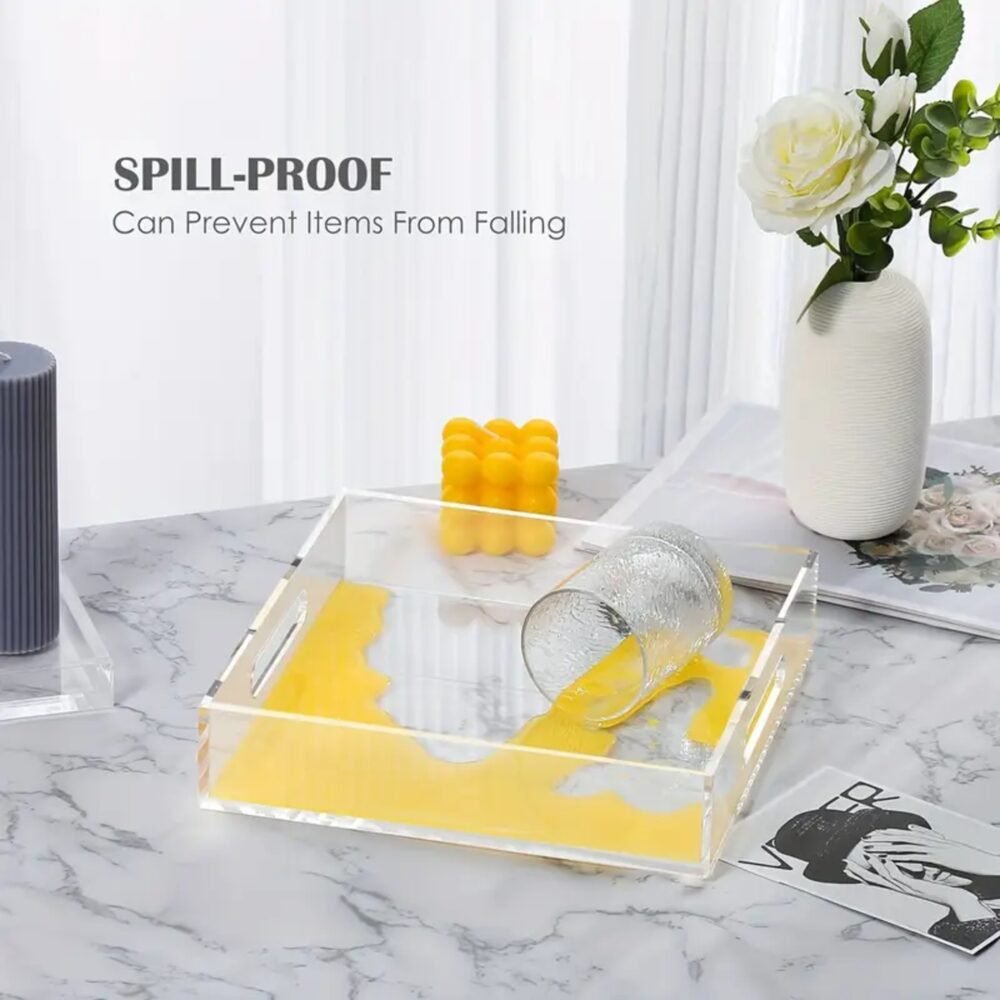 Premium Acrylic Serving Tray with Handles
