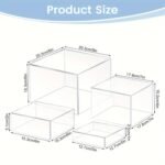 Clear Acrylic Dessert Display Risers Set 4pcs