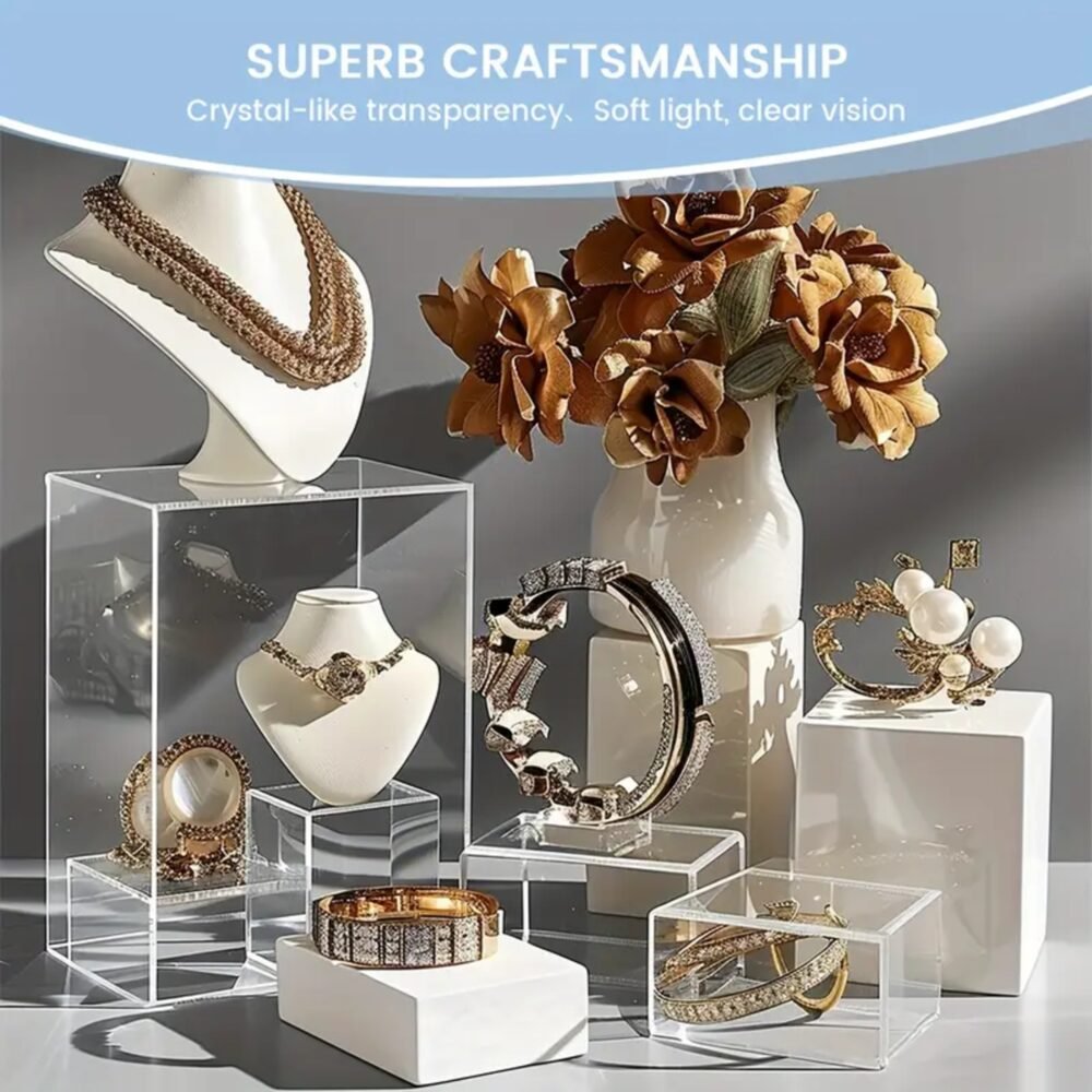 Clear Acrylic Dessert Display Risers Set 4pcs