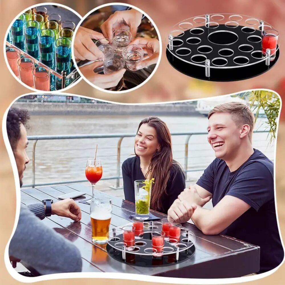 25 Hole Acrylic Short Glass Tray | Multi-Purpose Display and Storage Tray