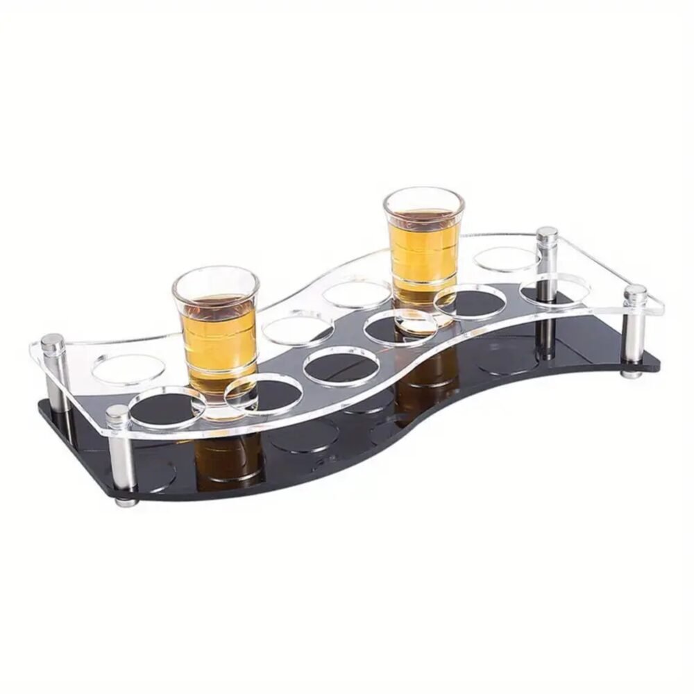 12 Hole Acrylic Short Glass Tray | Multi-Purpose Display and Storage Tray