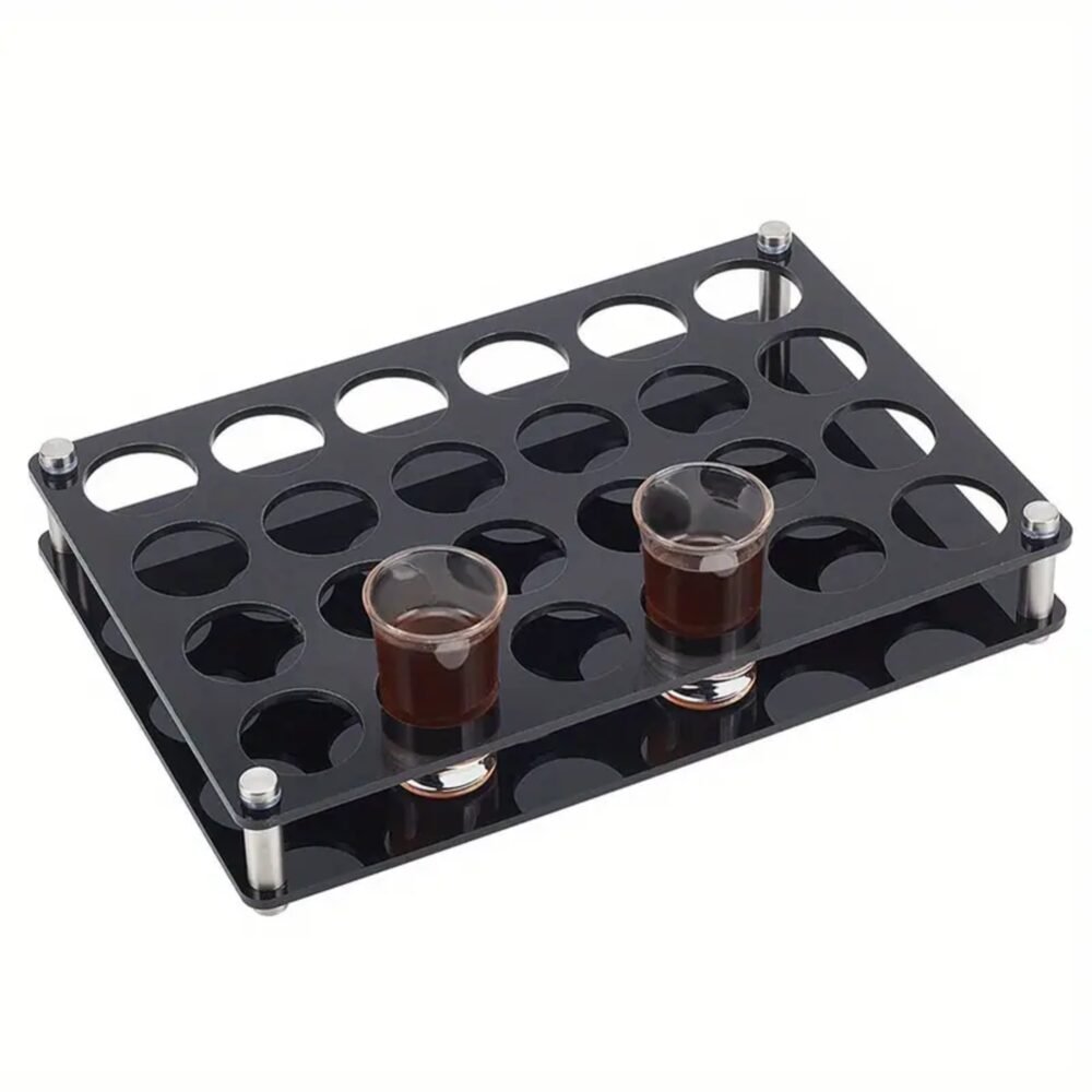 24 Hole Acrylic Short Glass Tray | Multi-Purpose Display and Storage Tray