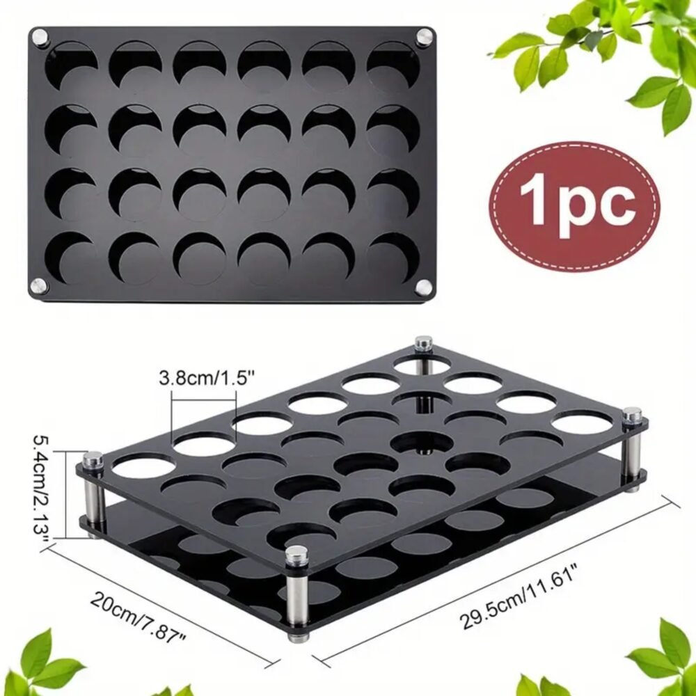 24 Hole Acrylic Short Glass Tray | Multi-Purpose Display and Storage Tray