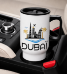 Dubai Travel Mug with Lid & Handle