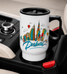 Dubai Travel Mug with Lid & Handle