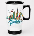 Dubai Travel Mug with Lid & Handle
