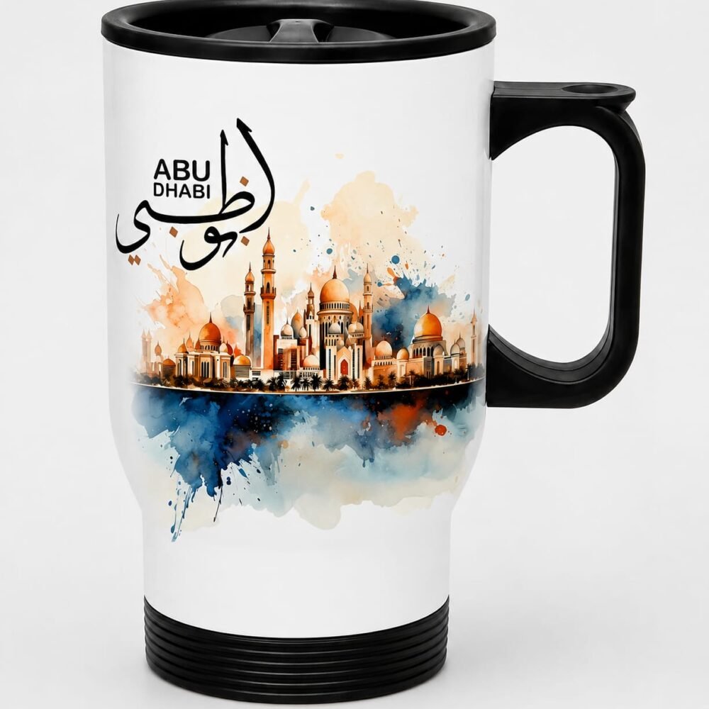 Dubai Travel Mug with Lid & Handle