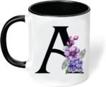 Personalized Floral Initial Mug A-Z
