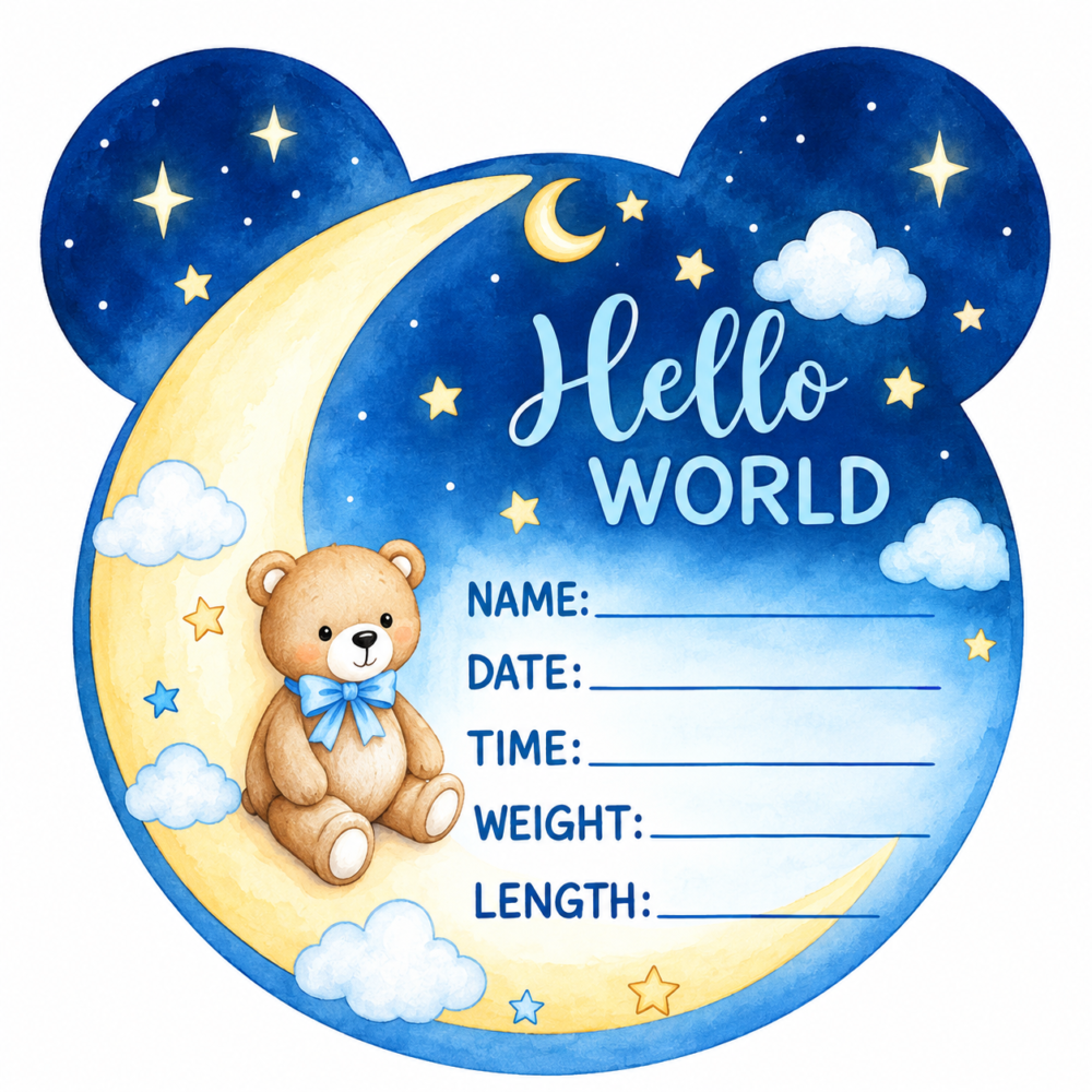 Baby Birth Announcement Plaque, Newborn Baby Name Sign