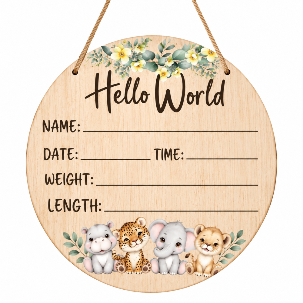 Baby Birth Announcement Plaque, Newborn Baby Name Sign