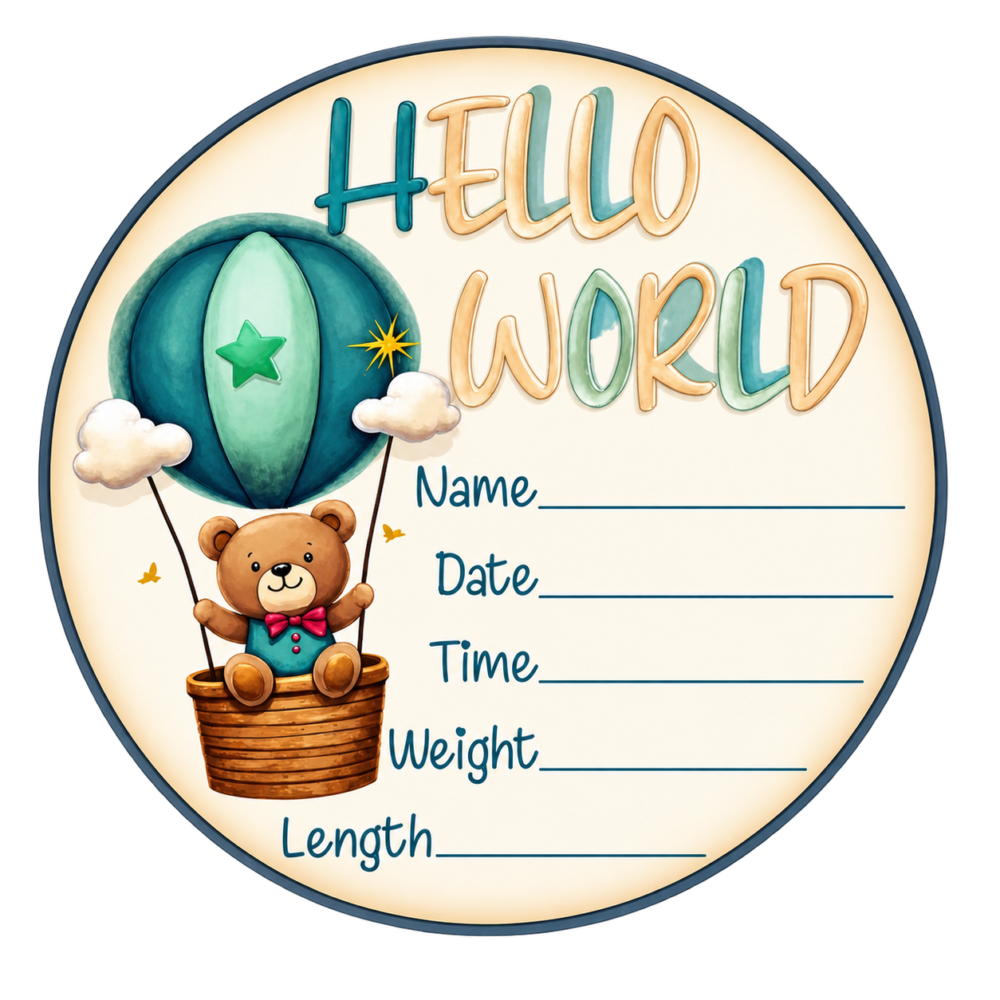 Baby Birth Announcement Plaque, Newborn Baby Name Sign