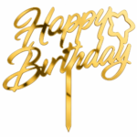Gold Mirror Acrylic Happy Birthday Cake Topper