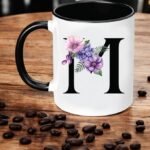 Personalized Floral Initial Mug A-Z